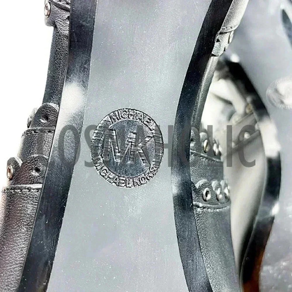 Michael by Michael Kors Jessie Open Toe Black Bootie Leather High Heel Size 8 - Picture 2 of 5